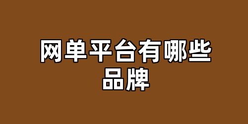 网单平台有哪些品牌